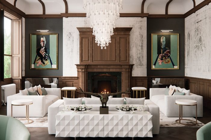 The Reception Room, covered in period features from floor to ceiling, but yet with a contemporary feel.