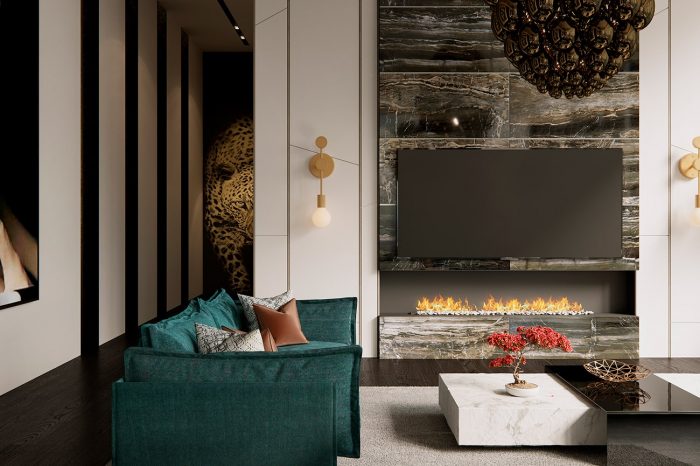 The Cavalli wall panel can be seen from the lounge