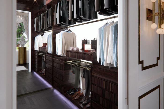 There are "His and Hers" walk-in wardrobes, this is the entrance to "His"