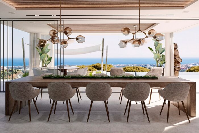 The Kitchen / Dining area also has stunning views, which is not surprising, given that the house was designed to maximise the views from every single room.