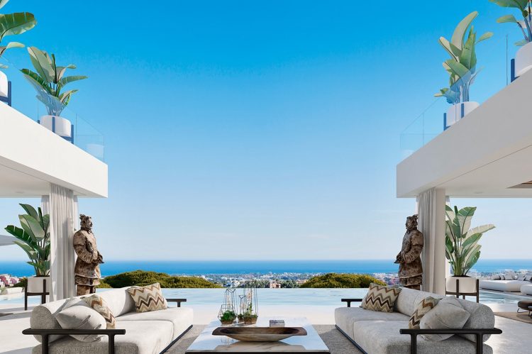 The Formal Lounge Terrace with its magnificent views towards the Mediterranean.