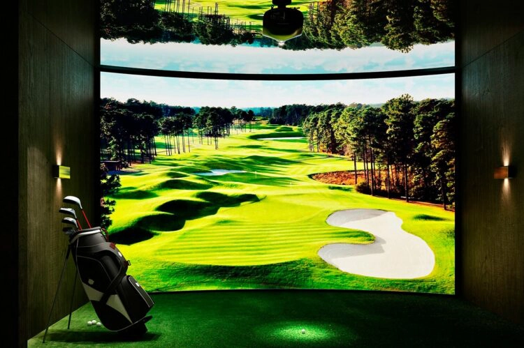 This state-of-the-art golf simulator allows you to play on any course in the world.