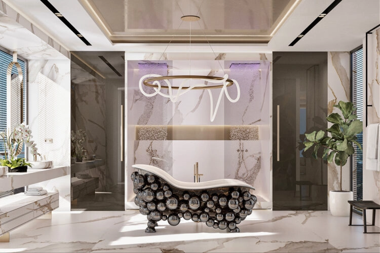 Master bathroom showing shower area