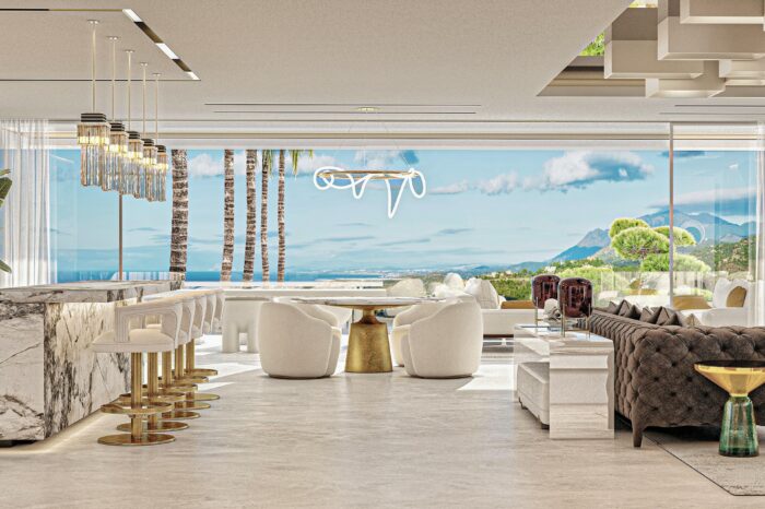 The family living space with kitchen, dining, lounge and terrace